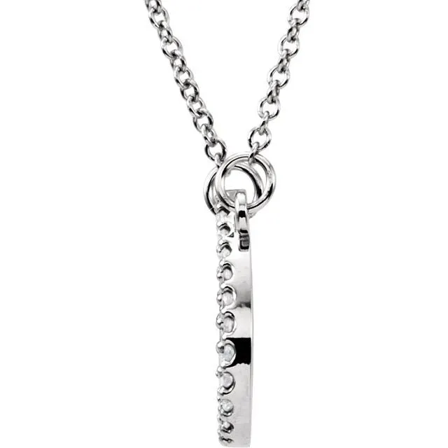 Necklaces TreasureFineJewelers 14K White Gold 110 CTW Natural Diamond Teardrop 16 Necklace