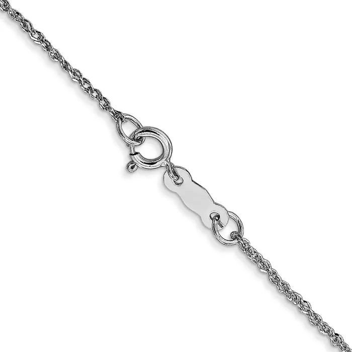 Necklaces TreasureFineJewelers 14K White Gold 11mm Ropa Chain