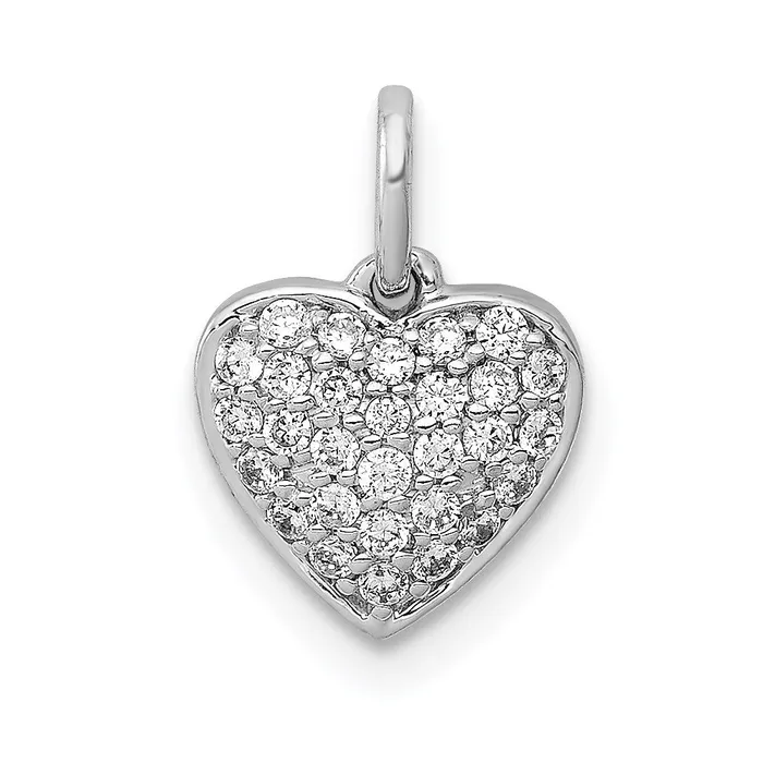 Necklaces TreasureFineJewelers 14k White Gold 15ct Diamond Heart Pendant Necklaces TreasureFineJewelers 14k White Gold 15ct Diamond Heart Pendant