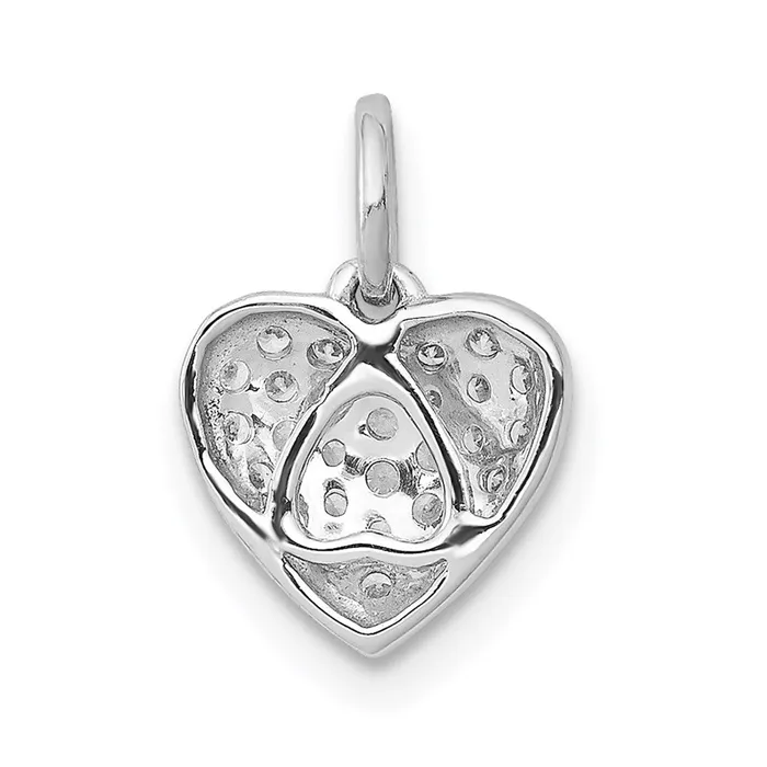 Necklaces TreasureFineJewelers 14k White Gold 15ct Diamond Heart Pendant