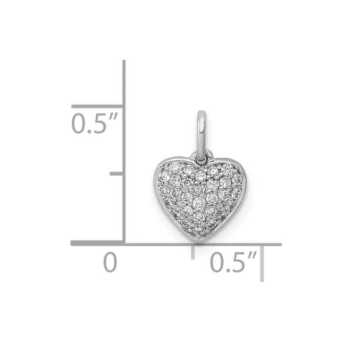 Necklaces TreasureFineJewelers 14k White Gold 15ct Diamond Heart Pendant