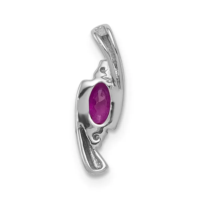 Necklaces TreasureFineJewelers 14k White Gold Diamond and 31 Ruby Pendant