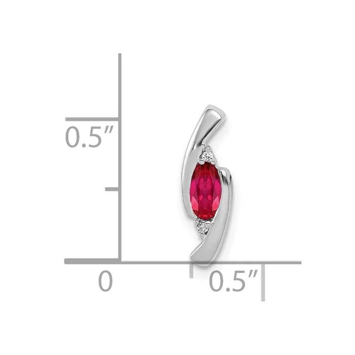 Necklaces TreasureFineJewelers 14k White Gold Diamond and 31 Ruby Pendant