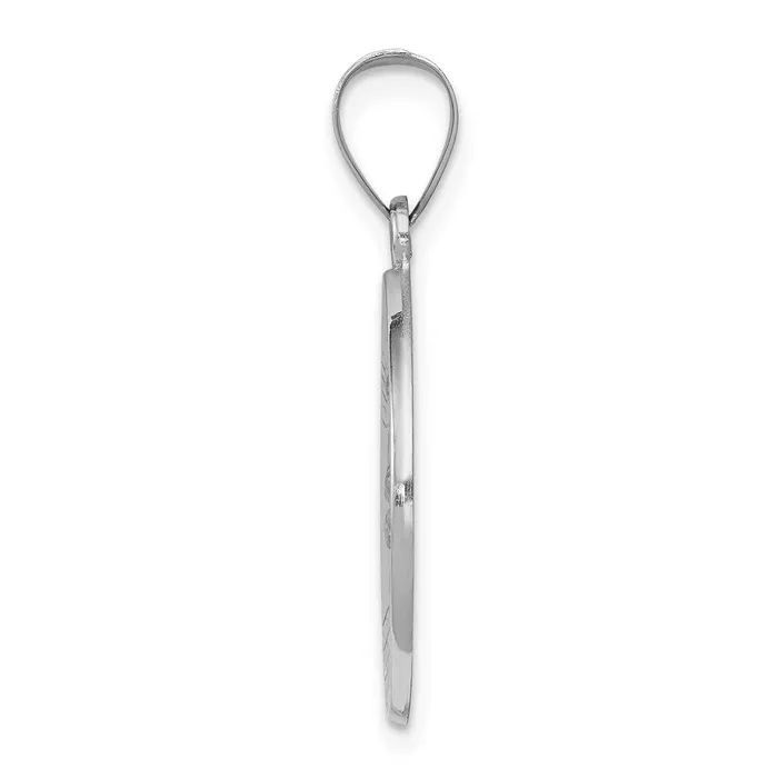 Necklaces TreasureFineJewelers 14K White Gold Our Guardian Angel Medal Hollow Pendant