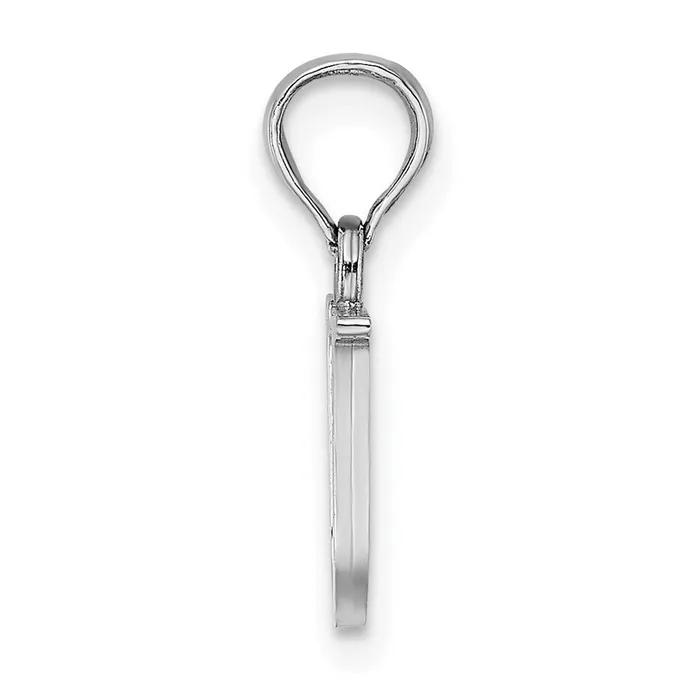 Necklaces TreasureFineJewelers 14K White Gold Polished Block Letter U Initial Pendant