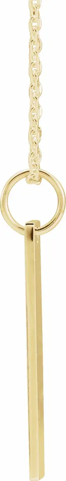 Necklaces TreasureFineJewelers 14K Yellow Gold 20x5 mm Engravable Bar 1618 Necklace