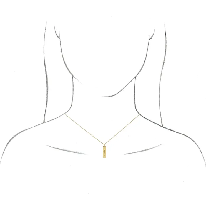 Necklaces TreasureFineJewelers 14K Yellow Gold 20x5 mm Engravable Bar 1618 Necklace