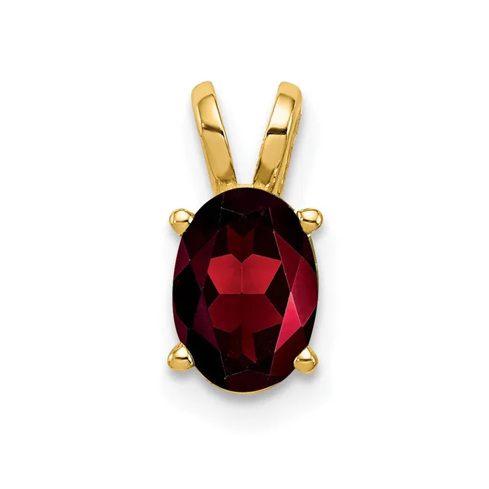 Necklaces TreasureFineJewelers 14k Yellow Gold 7x5mm Oval Garnet pendant Necklaces TreasureFineJewelers 14k Yellow Gold 7x5mm Oval Garnet pendant