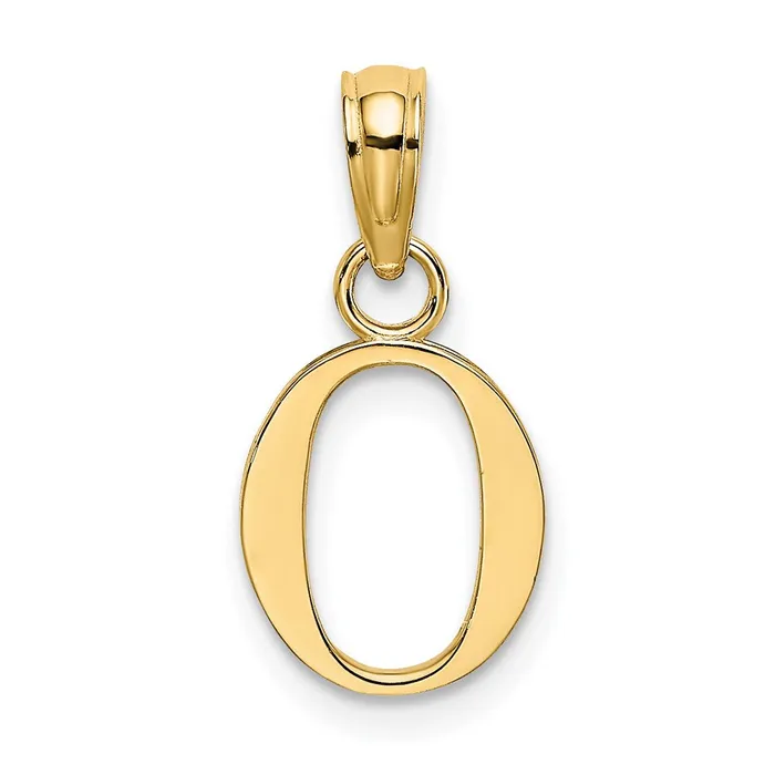 Necklaces TreasureFineJewelers 14k Yellow Gold Polished Block Letter O Initial Pendant Necklaces TreasureFineJewelers 14k Yellow Gold Polished Block Letter O Initial Pendant