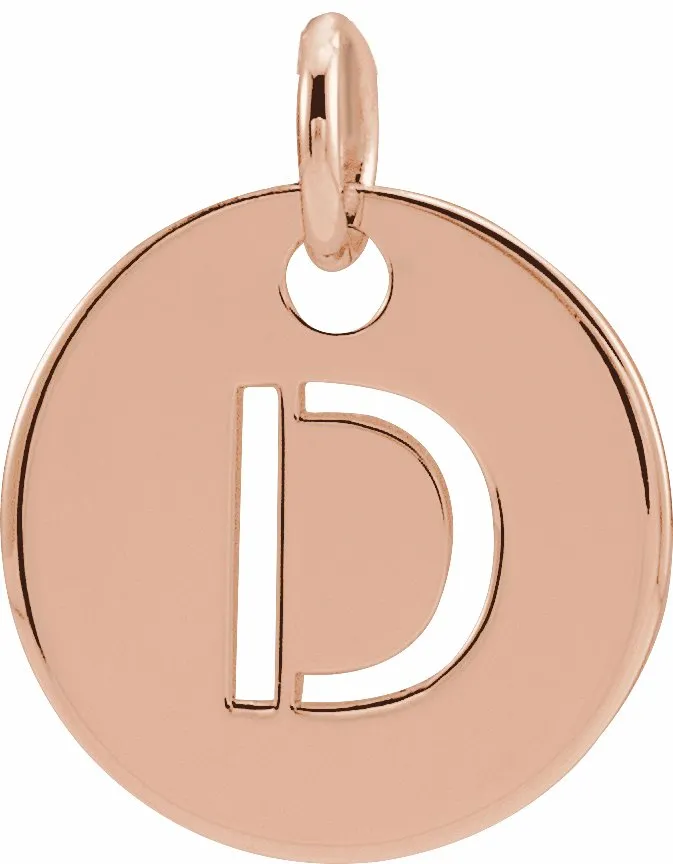 Necklaces TreasureFineJewelers 18K Rose GoldPlated Sterling Silver Initial D 10 mm Disc Pendant Necklaces TreasureFineJewelers 18K Rose GoldPlated Sterling Silver Initial D 10 mm Disc Pendant