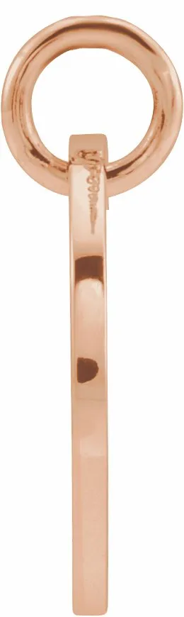 Necklaces TreasureFineJewelers 18K Rose GoldPlated Sterling Silver Initial D 10 mm Disc Pendant