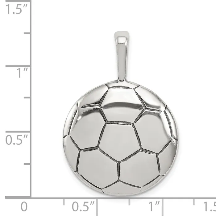 Necklaces TreasureFineJewelers Sterling Silver Antiqued Soccer Ball Pendant