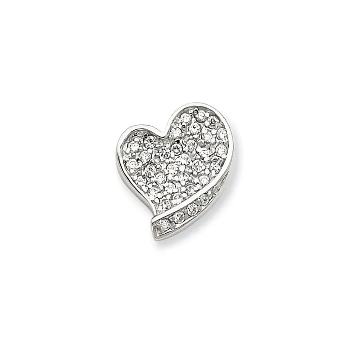 Necklaces TreasureFineJewelers Sterling Silver CZ Heart Pendant