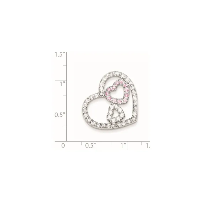 Necklaces TreasureFineJewelers Sterling Silver CZ Heart Pendant