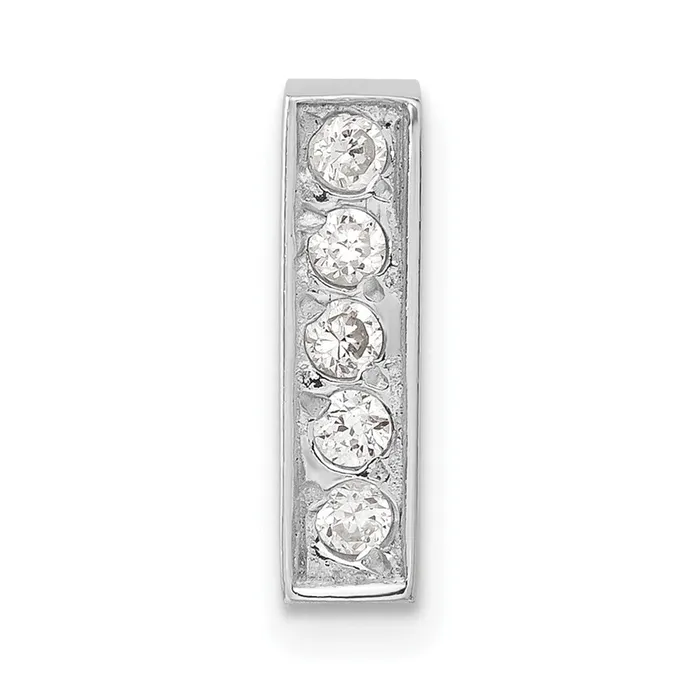 Necklaces TreasureFineJewelers Sterling Silver CZ Initial I Charm