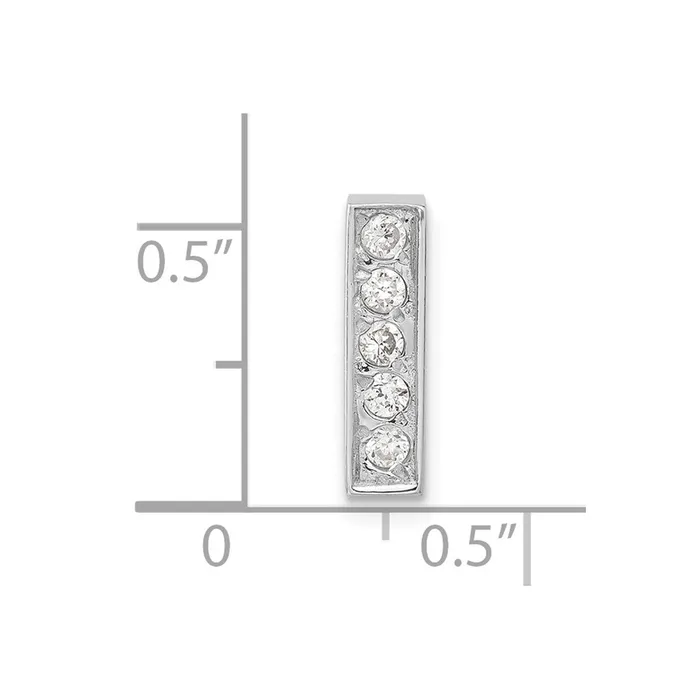 Necklaces TreasureFineJewelers Sterling Silver CZ Initial I Charm