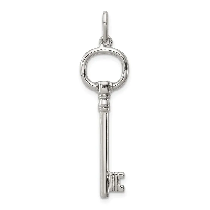 Necklaces TreasureFineJewelers Sterling Silver Key Pendant
