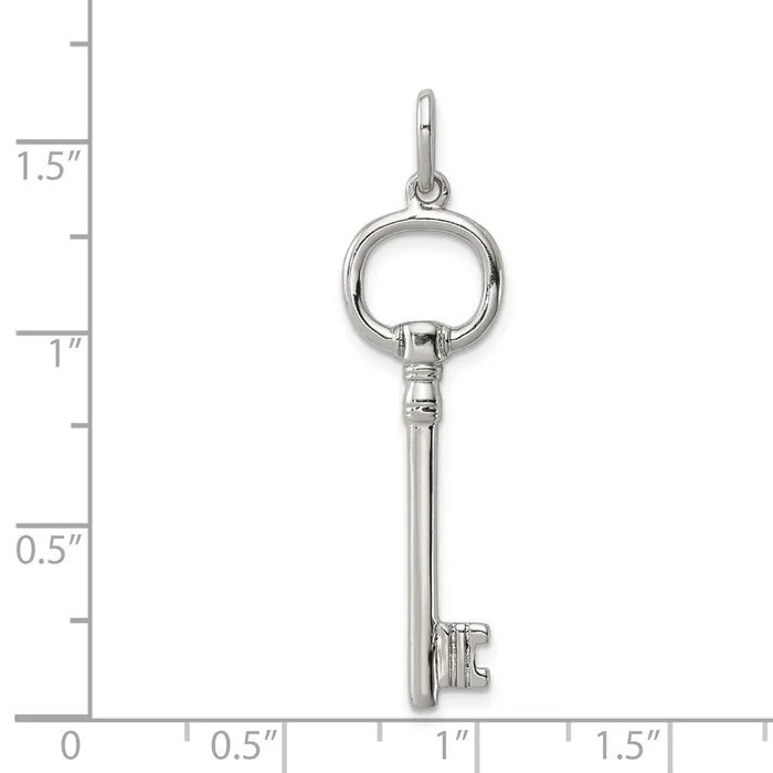 Necklaces TreasureFineJewelers Sterling Silver Key Pendant