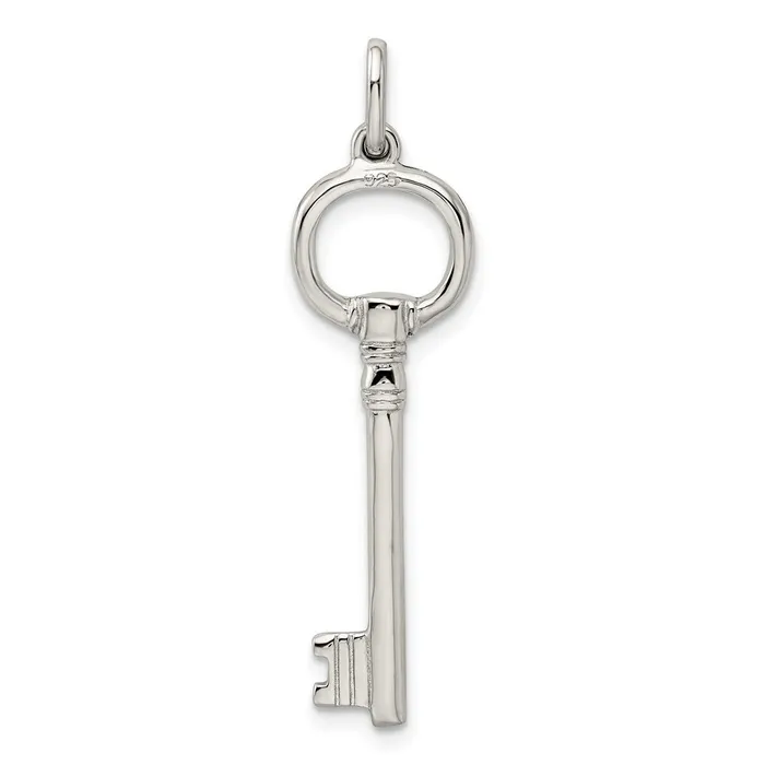 Necklaces TreasureFineJewelers Sterling Silver Key Pendant