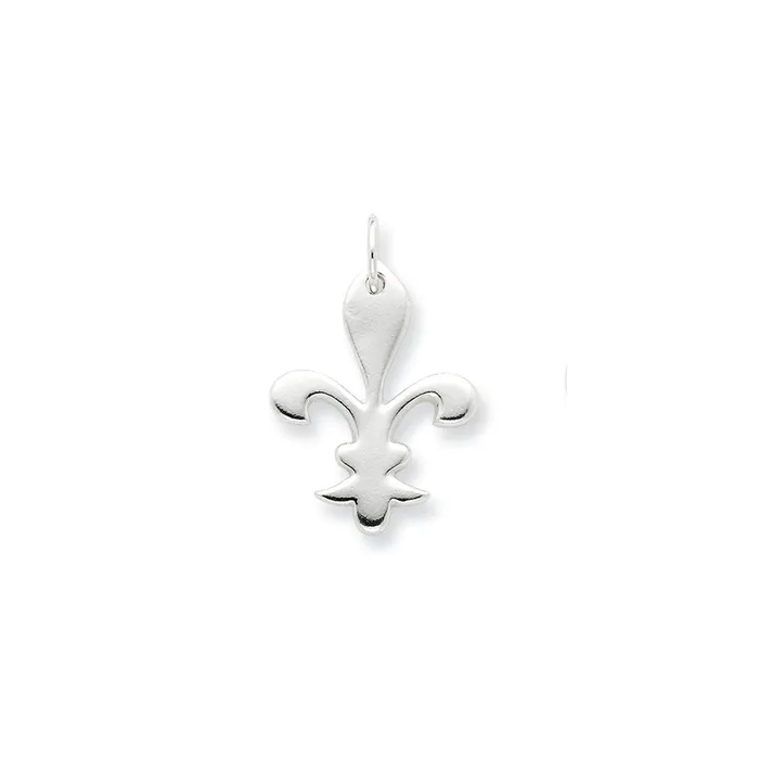 Necklaces TreasureFineJewelers Sterling Silver Polished Fleur De Lis Dangle Pendant Necklaces TreasureFineJewelers Sterling Silver Polished Fleur De Lis Dangle Pendant