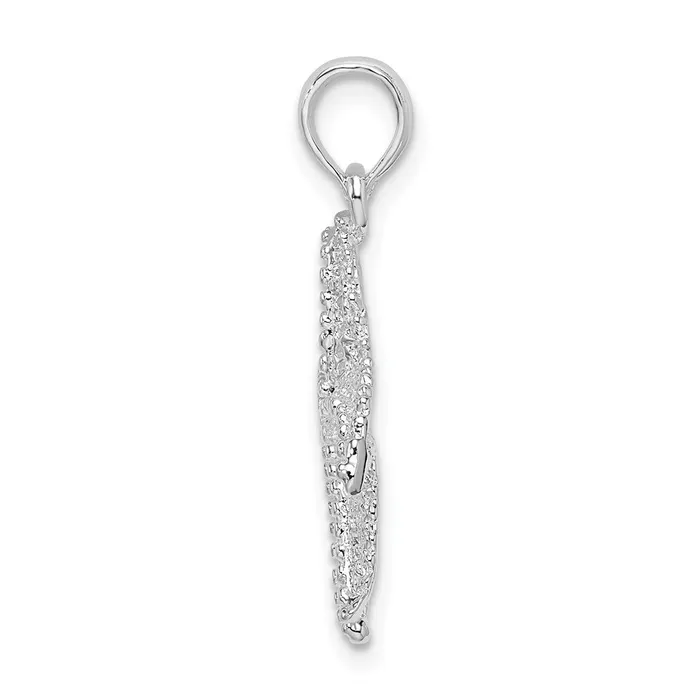 Necklaces TreasureFineJewelers Sterling Silver Polished Pierced Starfish Pendant