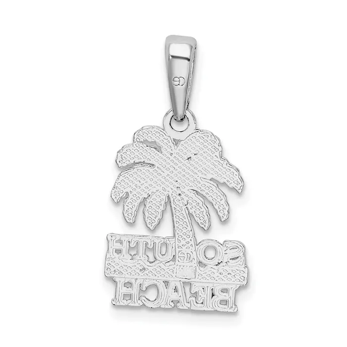 Necklaces TreasureFineJewelers Sterling Silver Polished South Beach Palm Tree Pendant