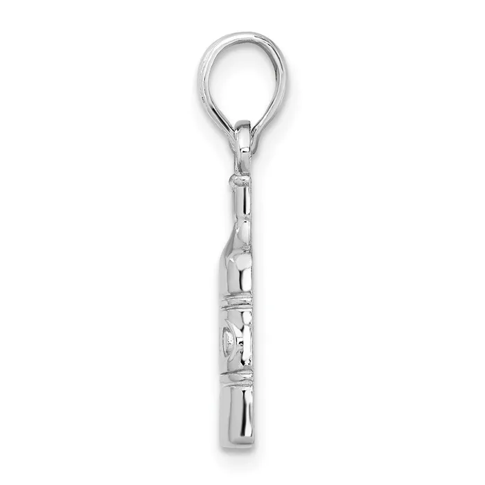 Necklaces TreasureFineJewelers Sterling Silver Polished Wine Bottle Pendant