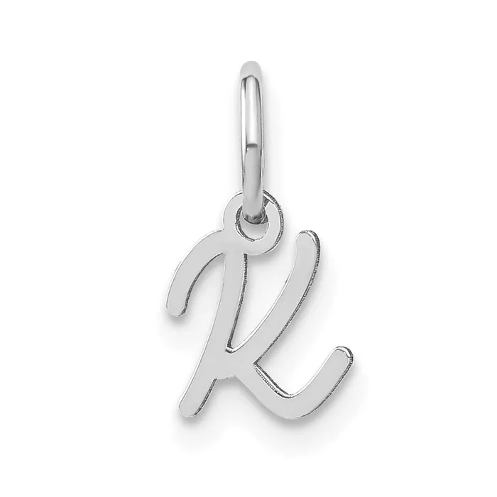 Necklaces TreasureFineJewelers Sterling Silver Rhodiumplated Upper case Letter K Initial Charm Necklaces TreasureFineJewelers Sterling Silver Rhodiumplated Upper case Letter K Initial Charm