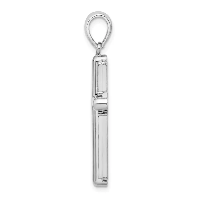 Necklaces TreasureFineJewelers Sterling Silver Rounded Cross wFrame Pendant
