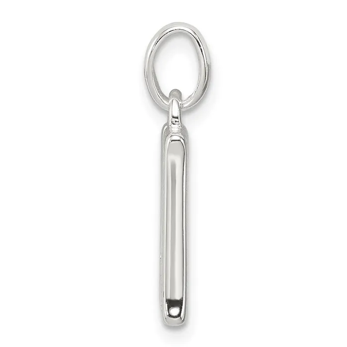 Necklaces TreasureFineJewelers Sterling Silver White CZ Letter M Initial Pendant