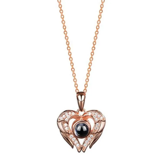 Necklaces Trendolla Jewelry Guardian Wings Necklace with Picture Inside