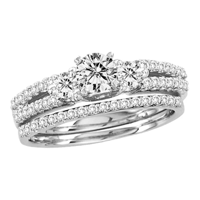 North Arrow Shop Rings 14kt white gold womens round diamond bridal wedding engagement ring band set 100 cttw41529