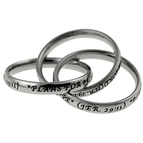 North Arrow Shop Rings Triple Band Ring JEREMIAH 2911 Promise Stainless Steel Jewelry