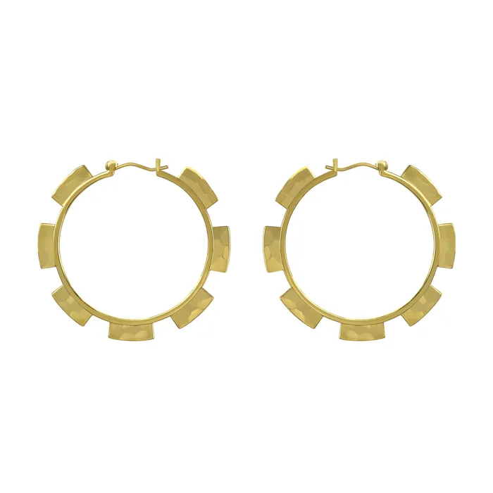 Notched Plate Hoop Earrings vendorunknown Earrings