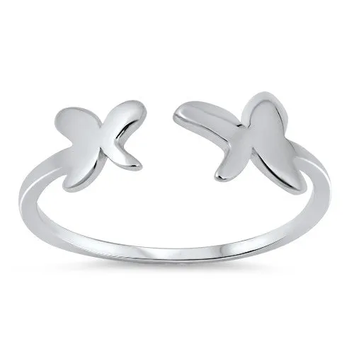 Open End Butterfly Ring 925 Sterling Silver Christian Inspired Jewelry North Arrow Shop Rings