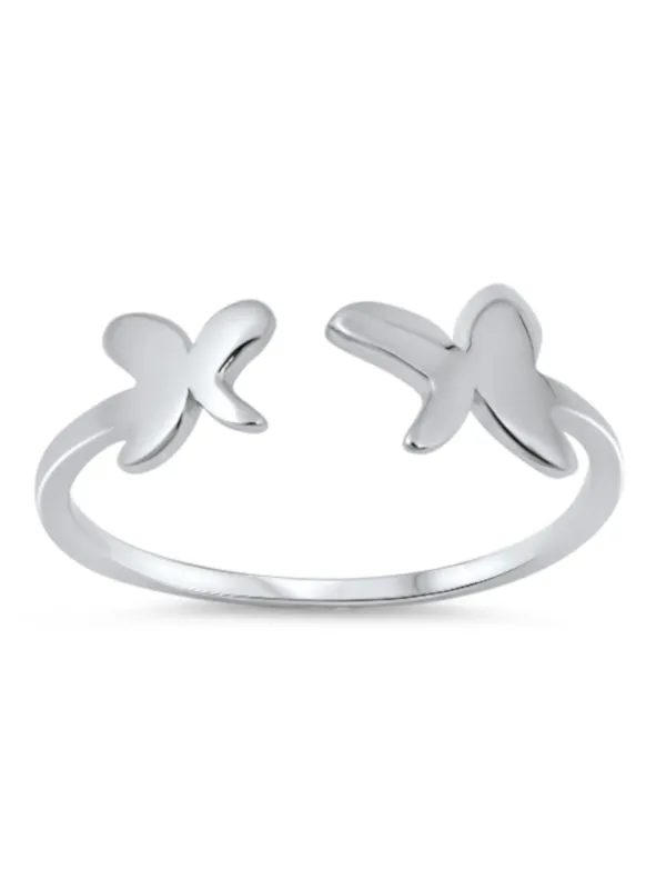 Open End Butterfly Ring 925 Sterling Silver Christian Inspired Jewelry North Arrow Shop Rings Open End Butterfly Ring 925 Sterling Silver Christian Inspired Jewelry North Arrow Shop Rings