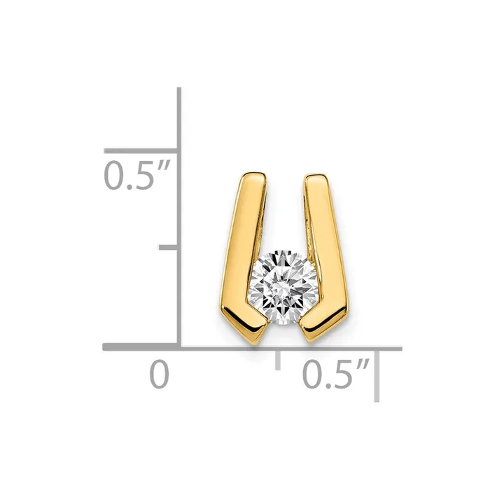 PreStyled Sets 14k Yellow Gold AAA 45mm Diamond Slide TreasureFineJewelers