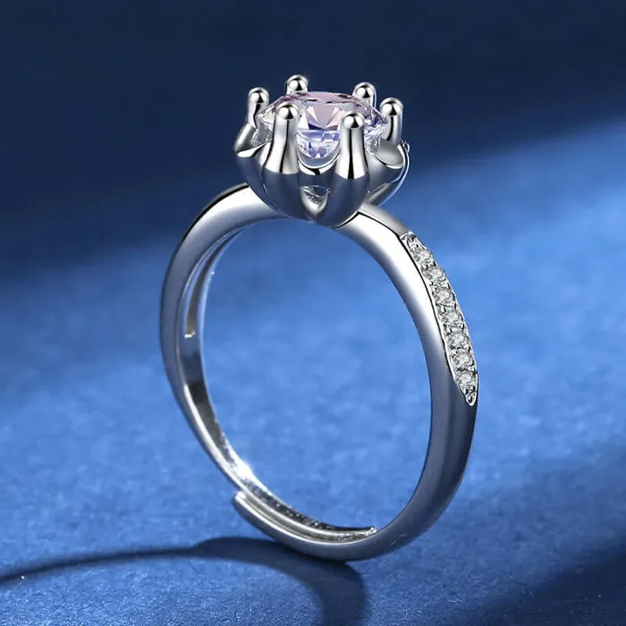 Rings 925 Silver Plum Flower Moissanite Ring Trendolla Jewelry