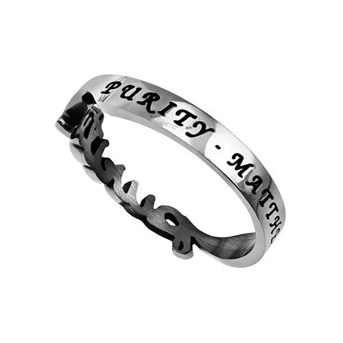 Rings North Arrow Shop Hand Writing Bible Verse Purity Matthew 58 Ring Stainless Steel Rings North Arrow Shop Hand Writing Bible Verse Purity Matthew 58 Ring Stainless Steel