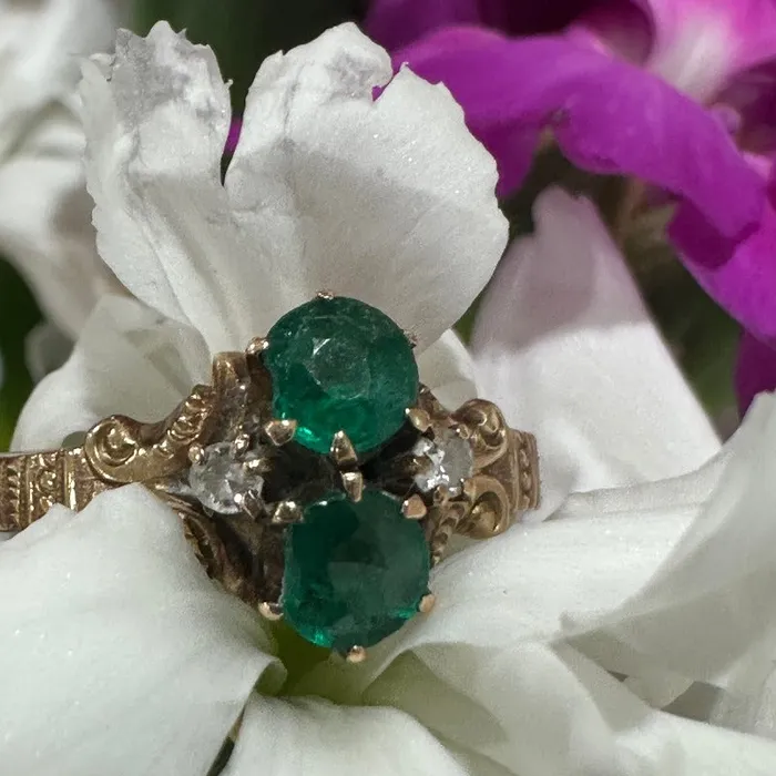 Rings ONeills Estate Jewelry 10 Karat Yellow Green Doublet Ring 20002036