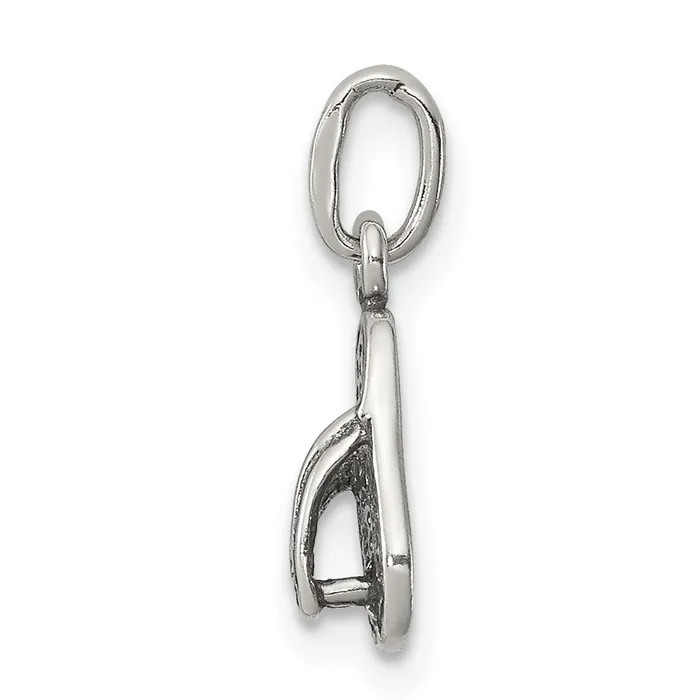 Rings Sterling Silver Antiqued Flip Flop Charm TreasureFineJewelers