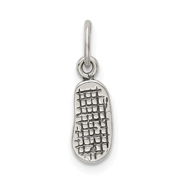 Rings Sterling Silver Antiqued Flip Flop Charm TreasureFineJewelers