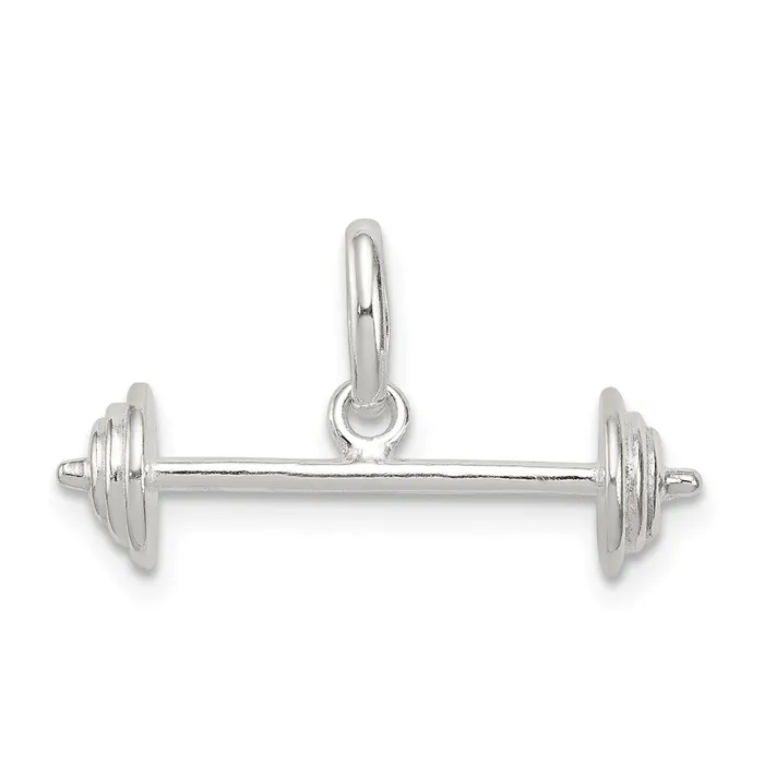 Rings Sterling Silver Barbell Charm TreasureFineJewelers