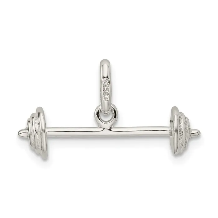 Rings Sterling Silver Barbell Charm TreasureFineJewelers