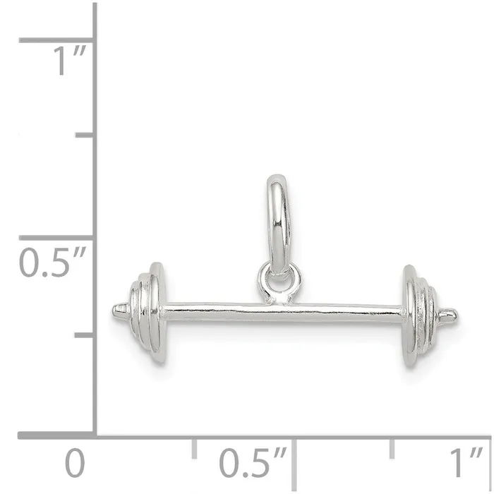 Rings Sterling Silver Barbell Charm TreasureFineJewelers