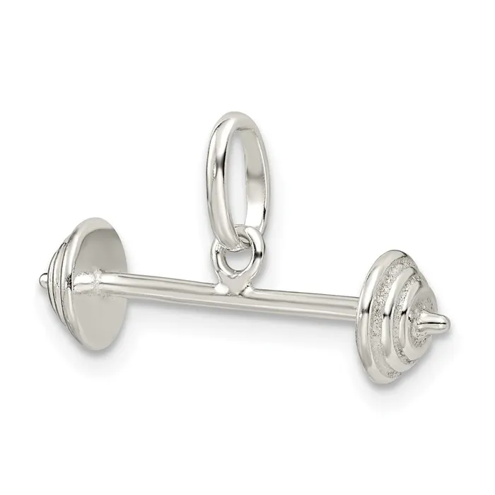 Rings Sterling Silver Barbell Charm TreasureFineJewelers