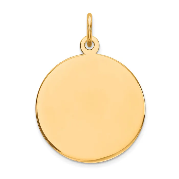 Rings Sterling Silver GP Engraveable Round Polished Disc Charm TreasureFineJewelers