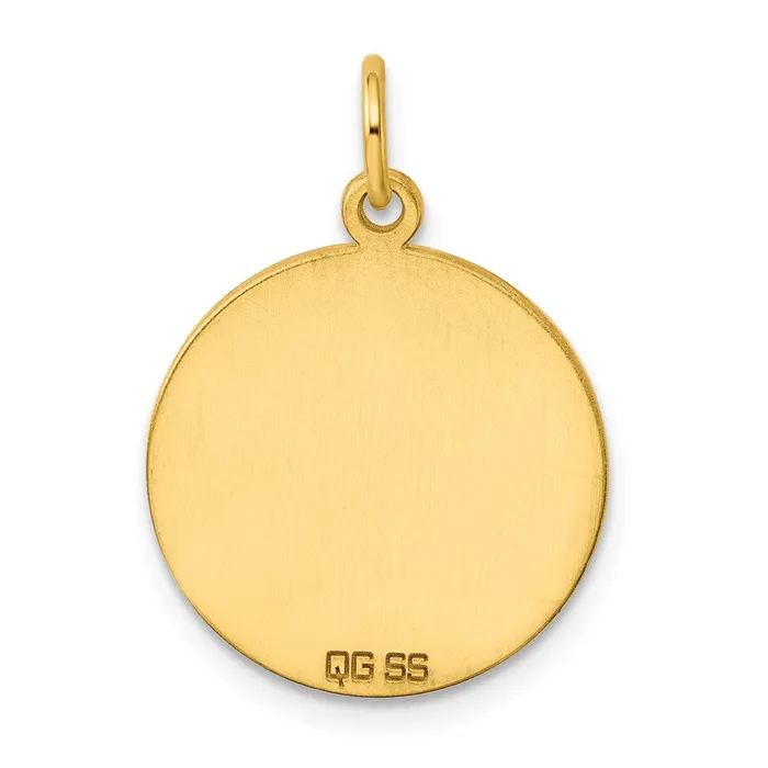 Rings Sterling Silver GP Engraveable Round Polished Disc Charm TreasureFineJewelers