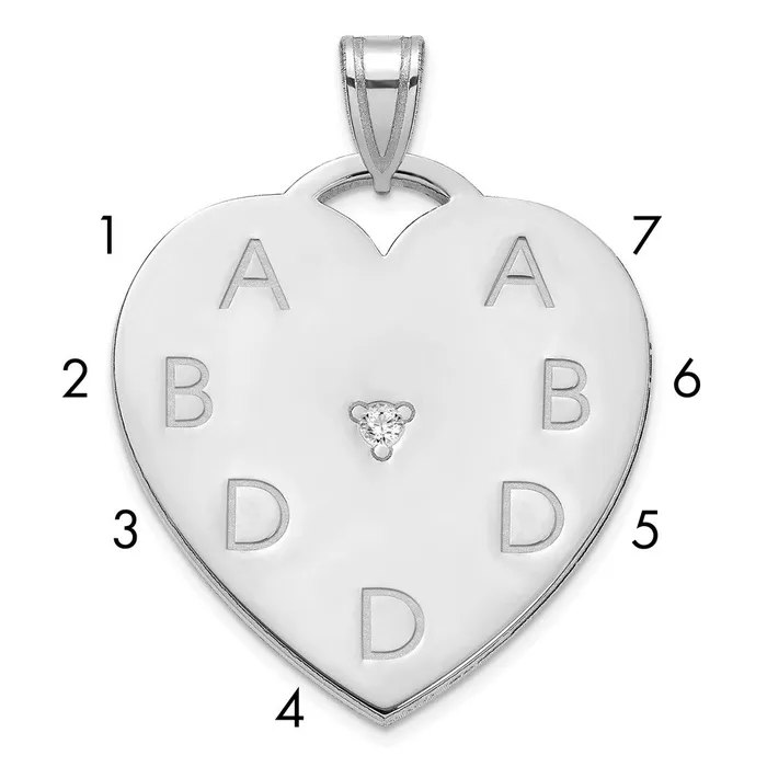 Rings Sterling Silver Polished 7 Letter Charm with Diamond TreasureFineJewelers Rings Sterling Silver Polished 7 Letter Charm with Diamond TreasureFineJewelers