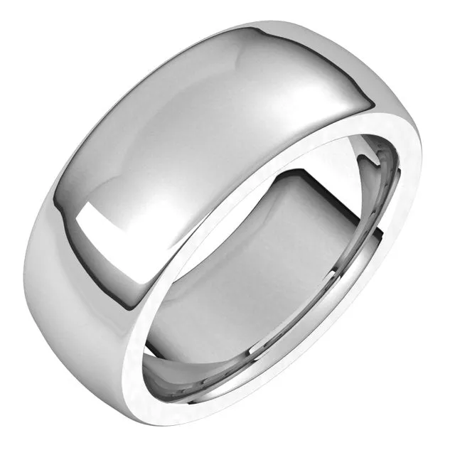 Rings TreasureFineJewelers 10K White Gold 8 mm Half Round Comfort Fit Heavy Wedding Band
